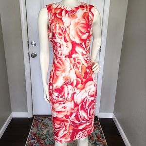 Calvin Klein Floral Rose Print Sheath Dress